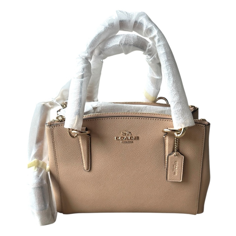 Coach Crossgrain Leather Mini Christie Carryall F57523 Beechwood Tan NWT